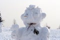 Snowman - figure created with compressed snow