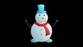 Snowman Flat Design Canadian Icon with Side Shadow