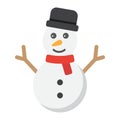 Snowman flat icon, New year and Christmas