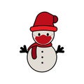 Snowman flat icon using a mask. winter symbol. Design vector