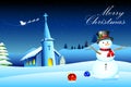 Snowman in front of Church Royalty Free Stock Photo
