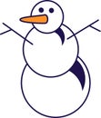 Snowman funny outdoor seasonal decoration vector Royalty Free Stock Photo