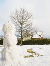 Snowman in garden half done