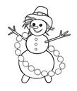 Snowman with garland of snowballs