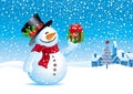 Snowman with gift for you