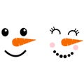 Snowman girl and boy eps vector file, Christmas, Happy New Year