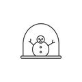 snowman in a glass ball line icon. Element of toys icon for mobile concept and web apps. Thin line snowman in a glass ball line Royalty Free Stock Photo