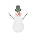 Snowman with Grey Top Hat and Carrot Instead Nose