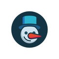 Snowman head flat icon Royalty Free Stock Photo