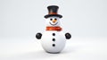 a snowman holding a blank signboard against a white backdrop. an ideal canvas for adding custom messages, whether they Royalty Free Stock Photo