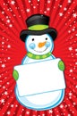 Snowman Holding Sign Royalty Free Stock Photo