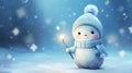 A snowman holding a sparkler in his hand, AI