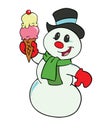Snowman With Ice Cream