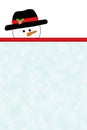 Snowman Illustration over Blank Copy Area