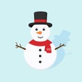 Snowman isolated on background.