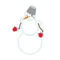 Snowman isolated. Snow hero for new year. Christmas characters