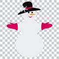 Snowman. Isolated vector illustration. Snow Woman Royalty Free Stock Photo