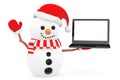 Snowman with laptop