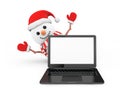 Snowman with laptop