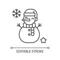 Snowman linear icon