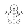 Snowman linear icon