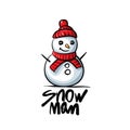 Snowman logo. Vector illustration on white background