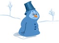 Snowman melted cartoon