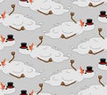 Snowman melted pattern seamless. Christmas is over background. holiday is over. End of winter Royalty Free Stock Photo