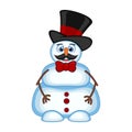 Snowman with mustache wearing a hat and bow ties for your design vector illustration