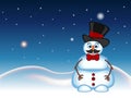 Snowman with mustache wearing a hat and bow ties for your design vector illustration