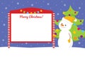 Snowman near street notice board Royalty Free Stock Photo