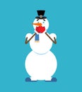 Snowman OMG. Xmas character Oh my God. New Year and Christmas vector illustration Royalty Free Stock Photo