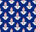 Snowman pattern with red scarf and hat.