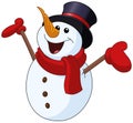 Snowman raising arms