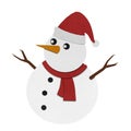 Snowman recycled paper craft on paper background. Royalty Free Stock Photo
