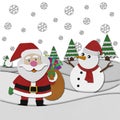 Snowman recycled paper craft on paper background. Royalty Free Stock Photo