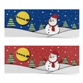 Snowman recycled papercraft on paper background. Royalty Free Stock Photo