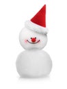 Snowman in red hat isolated Royalty Free Stock Photo