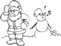 Snowman & Santa Royalty Free Stock Photo