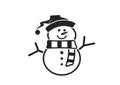 Snowman in santa claus hat line icon. Christmas and New Year design element. winter symbol Royalty Free Stock Photo