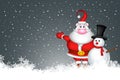 Snowman and santa claus Royalty Free Stock Photo