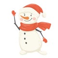 Snowman scandinavian illustration. Christmas and New year character.