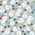 Snowman Scarf Seamless Background Pattern Royalty Free Stock Photo