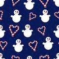 Snowman. Seamless vector pattern