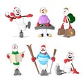 Snowman set Royalty Free Stock Photo