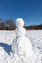 Snowman on the Sheep Meadow at Central Park in New York City during the Winter Royalty Free Stock Photo