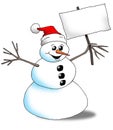 SnowMan with sign