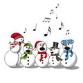 Snowman singing -choir Royalty Free Stock Photo