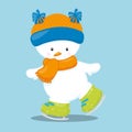 snowman skating babies orange hat standing 07 Royalty Free Stock Photo