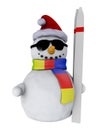Snowman with ski